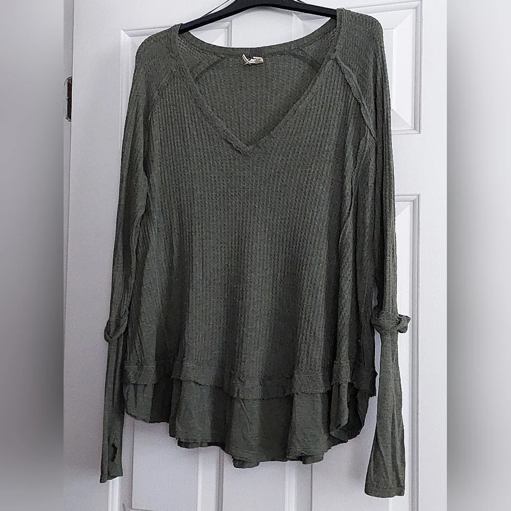 Free People Laguna Waffle Thermal XS Oversized - Picture 4 of 8